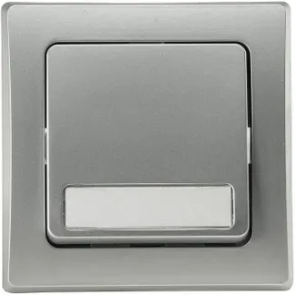 DELPHI Taster mit Namensschild 0-250V~/ 10A, inkl. Rahmen, UP, silber DELPHI Taster mit Namensschild 0-250V~/ 10A, inkl. Rahmen, UP, silber