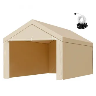 VEVOR Carport-Ersatzdach, 3,05 x 6,09 m, Garagenzeltplane mit Seitenwänden, UV-beständig, strapazierfähige Autounterstandsplane mit Ballfangnetz, Beige, Rahmen nicht im Lieferumfang enthalten VEVOR Carport-Ersatzdach, 3,05 x 6,09 m, Garagenzeltplane mit Seitenwänden, UV-beständig, strapazierfähige Autounterstandsplane mit Ballfangnetz, Beige, Rahmen nicht im Lieferumfang enthalten