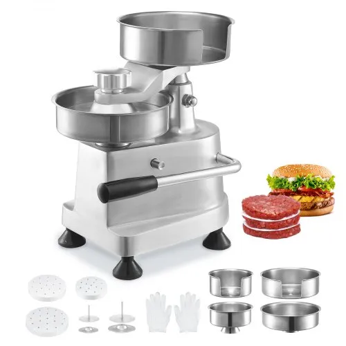 VEVOR Kommerzieller Burgerpresse – Hamburger Patty Maker 10 / 13 / 15 cm, mit 3 Packungen Burgerpapier, Professionelle Hamburgerpresse aus Edelstahl, Perfekt für Burger Patties Cooking BBQ Zubehör VEVOR Kommerzieller Burgerpresse – Hamburger Patty Maker 10 / 13 / 15 cm, mit 3 Packungen Burgerpapier, Professionelle Hamburgerpresse aus Edelstahl, Perfekt für Burger Patties Cooking BBQ Zubehör