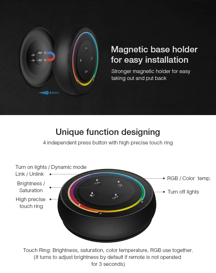 MiBoxer S2-W LED Fernbedienung Rainbow remote (w) RGB-WW (RGB-CCT) – Bild 3