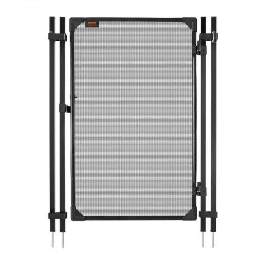 VEVOR Poolzaun Tor 1,2x0,75 m, Tür für Poolschutzzaun Kinderschutzzaun, Sicherheitstor-Set mit Metallriegel, 352 g/m² Teslin-PVC-Gewebe, Vierkantrohr, Abschließbar, für Schwimmbecken, Schwarz – Bild 10