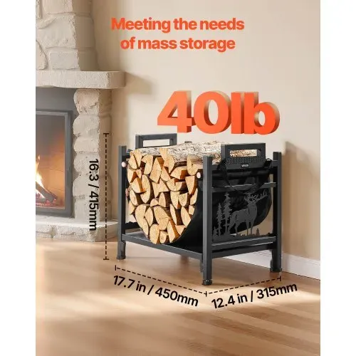 VEVOR Kaminholzregal 450x315x415 mm, Brennholzregal mit Segeltuchträger, Kaminholzhalter 18 kg Tragfähigkeit, Brennholzhalter aus pulverbeschichtetem Stahl, robuster Holzstapelständer für den Kamin VEVOR Kaminholzregal 450x315x415 mm, Brennholzregal mit Segeltuchträger, Kaminholzhalter 18 kg Tragfähigkeit, Brennholzhalter aus pulverbeschichtetem Stahl, robuster Holzstapelständer für den Kamin