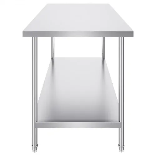 VEVOR Zubereitungstisch aus Edelstahl, Robuster Arbeitstisch aus Metall mit 3 einstellbaren Höhenstufen, Arbeitsstation für Küche, Garage, Restaurant, Hinterhof 762 x 1829 x 864 mm – Bild 10