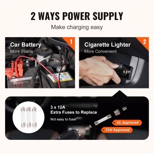 VEVOR Scherenwagenheber Elektrisch Auto Scherenwagenheber 3 t, 12 V Wagenheber mit 3,5 m Stromkabel & Werkzeugkasten & Handkurbel, 130-370 mm / 170-420 mm Wagenheber für PKW, SUV, Limousine usw. – Bild 4