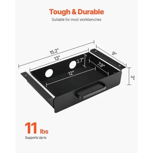 VEVOR Untertisch Schublade 385x230x76 mm, Unterbau Schreibtisch, versteckter Schreibtisch-Aufbewahrungs-Organizer, Bleistiftschublade unter dem Tisch für Sitz-Steh-Arbeitsplätze im Büro und zu Hause VEVOR Untertisch Schublade 385x230x76 mm, Unterbau Schreibtisch, versteckter Schreibtisch-Aufbewahrungs-Organizer, Bleistiftschublade unter dem Tisch für Sitz-Steh-Arbeitsplätze im Büro und zu Hause