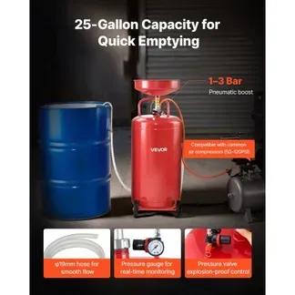 VEVOR Ölauffangwagen 9 5L, Ölauffangbehälter mit einstellbarer Trichterhöhe, Ölauffanggerät mit Rädern, Flüssigkeits-Kraftstofftransfer-Ablass, Ölauffangrollwagen für Autowerkstätten, rot VEVOR Ölauffangwagen 9 5L, Ölauffangbehälter mit einstellbarer Trichterhöhe, Ölauffanggerät mit Rädern, Flüssigkeits-Kraftstofftransfer-Ablass, Ölauffangrollwagen für Autowerkstätten, rot