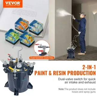VEVOR Druckbehälter Farbbehälter Sprühfarbe Drucktopf 10 L Drucktank, 70 psi Lackierpistole Farbbehälter Φ 24 × 25 cm Spray Paint Pressure Pot Tank Paint Container Farbspritzpistolen Lacken, Flecken VEVOR Druckbehälter Farbbehälter Sprühfarbe Drucktopf 10 L Drucktank, 70 psi Lackierpistole Farbbehälter Φ 24 × 25 cm Spray Paint Pressure Pot Tank Paint Container Farbspritzpistolen Lacken, Flecken