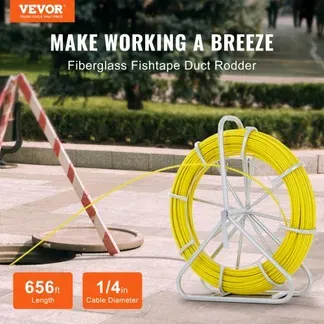 VEVOR Fish Tape Puller Fiberglas 200m 6,35 mm Drahtkabel Running Duct Rodder VEVOR Fish Tape Puller Fiberglas 200m 6,35 mm Drahtkabel Running Duct Rodder