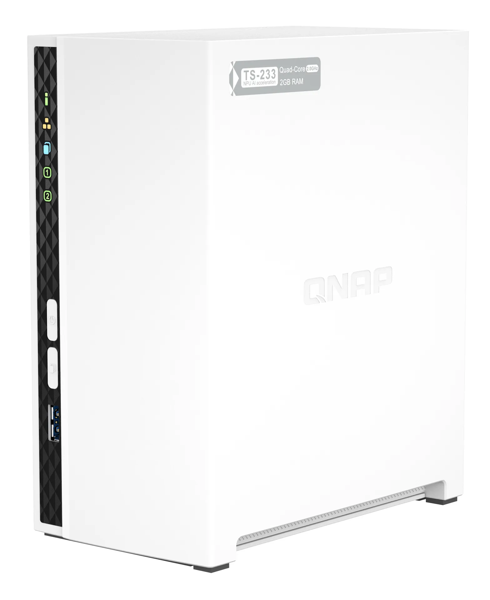 QNAP TS-233 NAS & Speicherserver Tower ARM Cortex-A55 2 GB 0 TB QNAP QTS Weiß – Bild 4