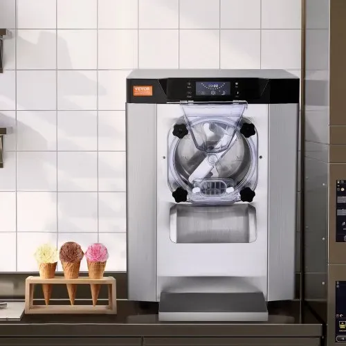 VEVOR Kommerzielle Eiscreme-Maschine, 12 L/h Einzelgeschmacksrichtung Arbeitsplatten-Eiscrememaschine für Hartes Servieren, 4,5 L Edelstahlzylinder, LED-Panel, Automatische Vorkühlung mit Reinigung – Bild 7