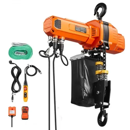 VEVOR Elektrischer Kettenzug 1000 kg, 3 m Hubhöhe, 230 V Einphasen-Brückenkran mit 100 m Funk- & 2,4 m Kabelfernbedienung, Notstopp, 2-in-1 Elektrokettenzug für Fabriken, Lagerhallen, Garagen – Bild 8