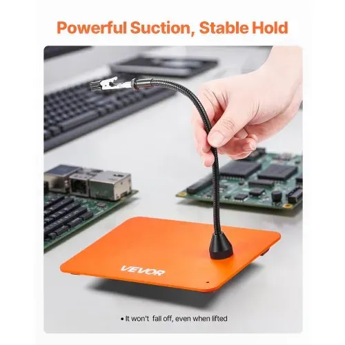 VEVOR Löthilfe Dritte Hand 201x140x3 mm, magnetische Lötstation, 4 flexible Arme, mit Krokodilklemmen und rutschfester Stahlbasis, für elektronische Reparaturen, Basteln, Hobby, Heimwerken – Bild 4