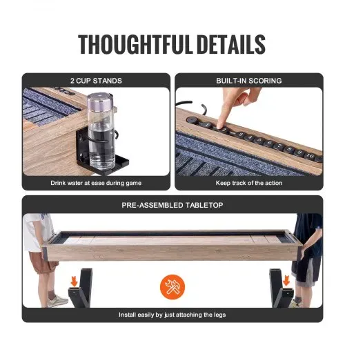 VEVOR Shuffleboard-Tisch 2 in 1 Shuffleboard Bowling-Kombispiel-Set 274cm – Bild 5