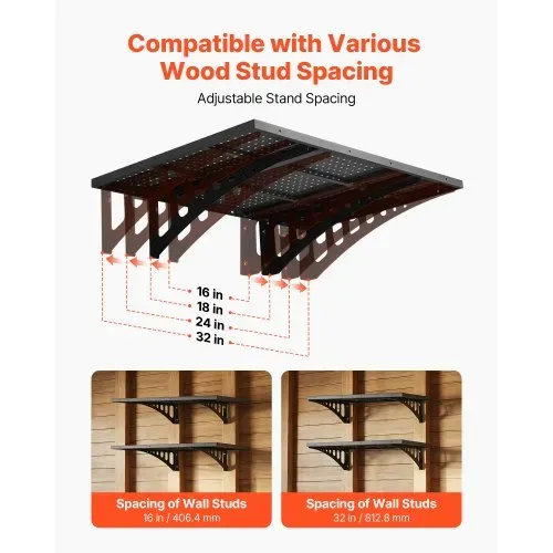 VEVOR 2er-Set Garagenregal 914x615x225 mm Werkzeugaufbewahrung 127 kg pro Schicht Werkzeughalter Wand 914x615 mm Regalfläche Aufbewahrungsregale Metallregal Werkzeug Organizer Wandregale – Bild 2