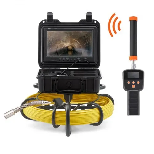 VEVOR Kanalkamera 50m, 23cm Rohrinspektionskamera mit 512-Hz-Ortung, DVR-Funktion, IP68-Kamera mit 12 einstellbaren LEDs, einer 16-GB-SD-Karte für Abwasserleitungen, Kanal- & Abflussrohrinstallation – Bild 8