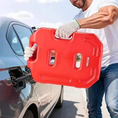 VEVOR Kraftstoffkanister 10 L, Benzinkanister mit Ausguss & verschließbarer Halterung, max. Durchflussrate 15 L/min, Flüssigkeitsbehälter für die meisten Autos, Motorräder, ATVs & UTVs, rot – Bild 7
