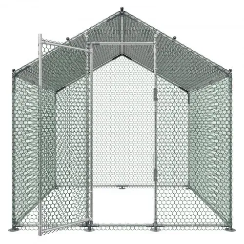 VEVOR Hühnerstall 2x2x2 m Begehbarer Hühnerauslauf mit Abdeckung, mit Turmdach & Sicherheitsschloss Enten- & Kaninchenkäfig Geflügelgehege für Hinterhof, Bauernhof, Hof – Bild 8