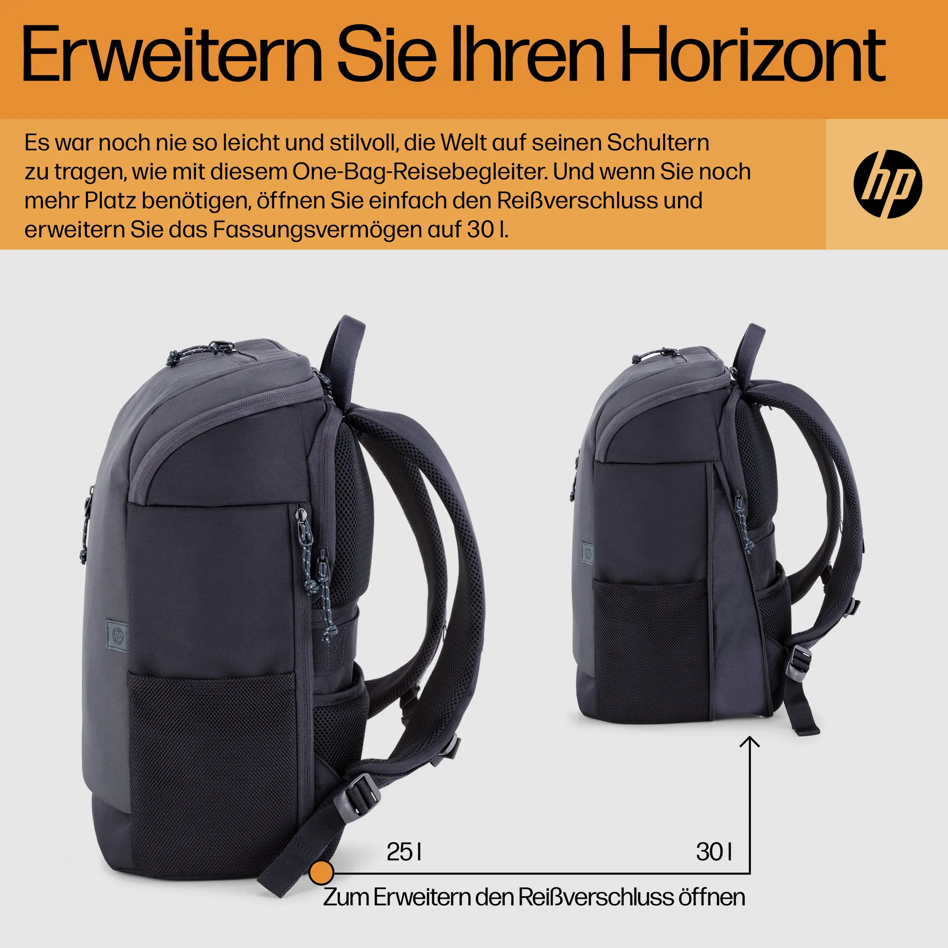 HP Travel 25 Liter 15,6 Zoll Laptop-Rucksack (Iron Grey) – Bild 7