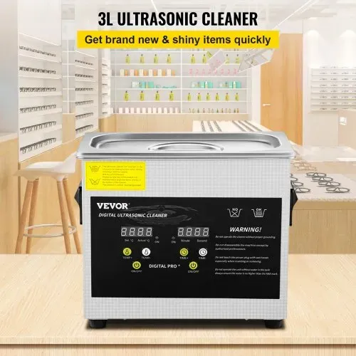 VEVOR 3 L Verbesserter Ultraschallreiniger (200 W Heizung, 120 W Ultraschall) Professioneller digitaler Labor-Ultraschall-Teilereiniger mit Heizungstimer für die Reinigung von Schmuckgläsern VEVOR 3 L Verbesserter Ultraschallreiniger (200 W Heizung, 120 W Ultraschall) Professioneller digitaler Labor-Ultraschall-Teilereiniger mit Heizungstimer für die Reinigung von Schmuckgläsern