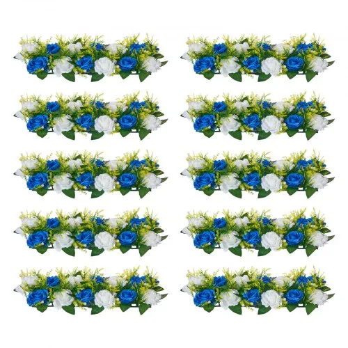 VEVOR Kunstblumen, 10 Stück, 500x220x120 mm, Blumenkugeln, Tischdekoration für Hochzeiten, Kunstrosen-Arrangements für Hochzeitsmittelstücke, Heimdekoration, blaue und weiße Rosen VEVOR Kunstblumen, 10 Stück, 500x220x120 mm, Blumenkugeln, Tischdekoration für Hochzeiten, Kunstrosen-Arrangements für Hochzeitsmittelstücke, Heimdekoration, blaue und weiße Rosen