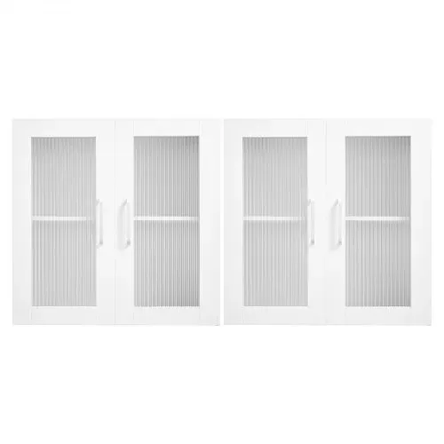 VEVOR Wandschrank für Waschküche, 2-stöckiger Wandhängeschrank mit verstellbarer Ablage, Küchenschrank mit 4 Türen, für Küche Bad Wäscherei, 122x30,x61 cm, 72,6 kg belastbarer Oberschrank – Bild 8