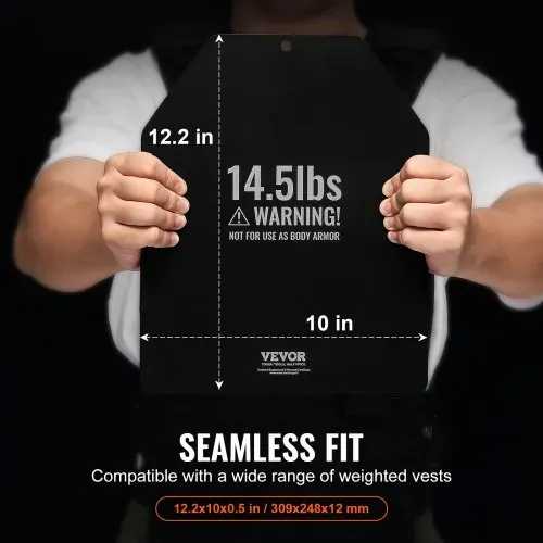 VEVOR Gewichtsplatten für Gewichtsweste 13,2 kg Set (2 x 6,6 kg), Flache Gewichtswestenplatten für WODs & Funktionelles Training, Ergonomisches Zusatzgewicht für Krafttraining, Laufen & Fitness – Bild 2