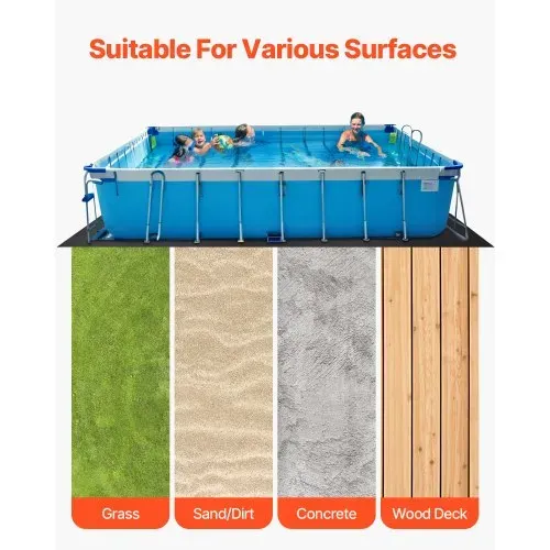 VEVOR Poolunterlage, 4,8x9,7 m, für oberirdische Schwimmbecken, extra dicke Bodenplane, verhindert Einstiche, Poolmatte aus Geotextilmaterial, verlängert die Lebensdauer der Folie, Bodenschutzplane – Bild 5
