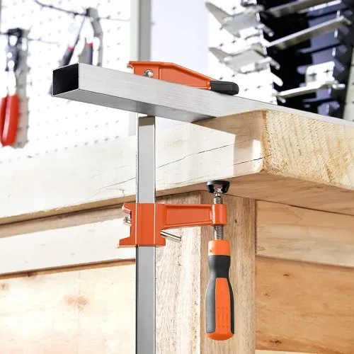 VEVOR Stangenklemmen für Holzbearbeitung 2 Stk. 60,96 cm Öffnung, feststellbare F-Klemme mit 272 kg Belastungsgrenze, 63,5 mm Tiefe, Gusseisen & Kohlenstoffstahl, einfach zu bedienen, Metallbearbeitung – Bild 8