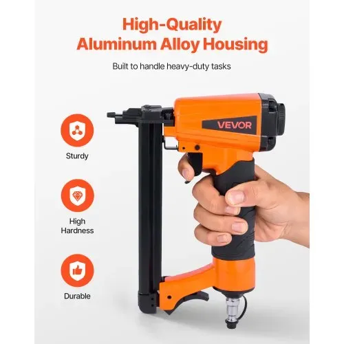 VEVOR Druckluftnagler, T50 Druckluft Tacker für 10,8 mm Krone, 4 -16 mm lange Klammern, 70 - 110 PSI Klammergerät für Holzbearbeitung, Polsterung, Stoff, Handwerk, DIY-Projekte – Bild 4