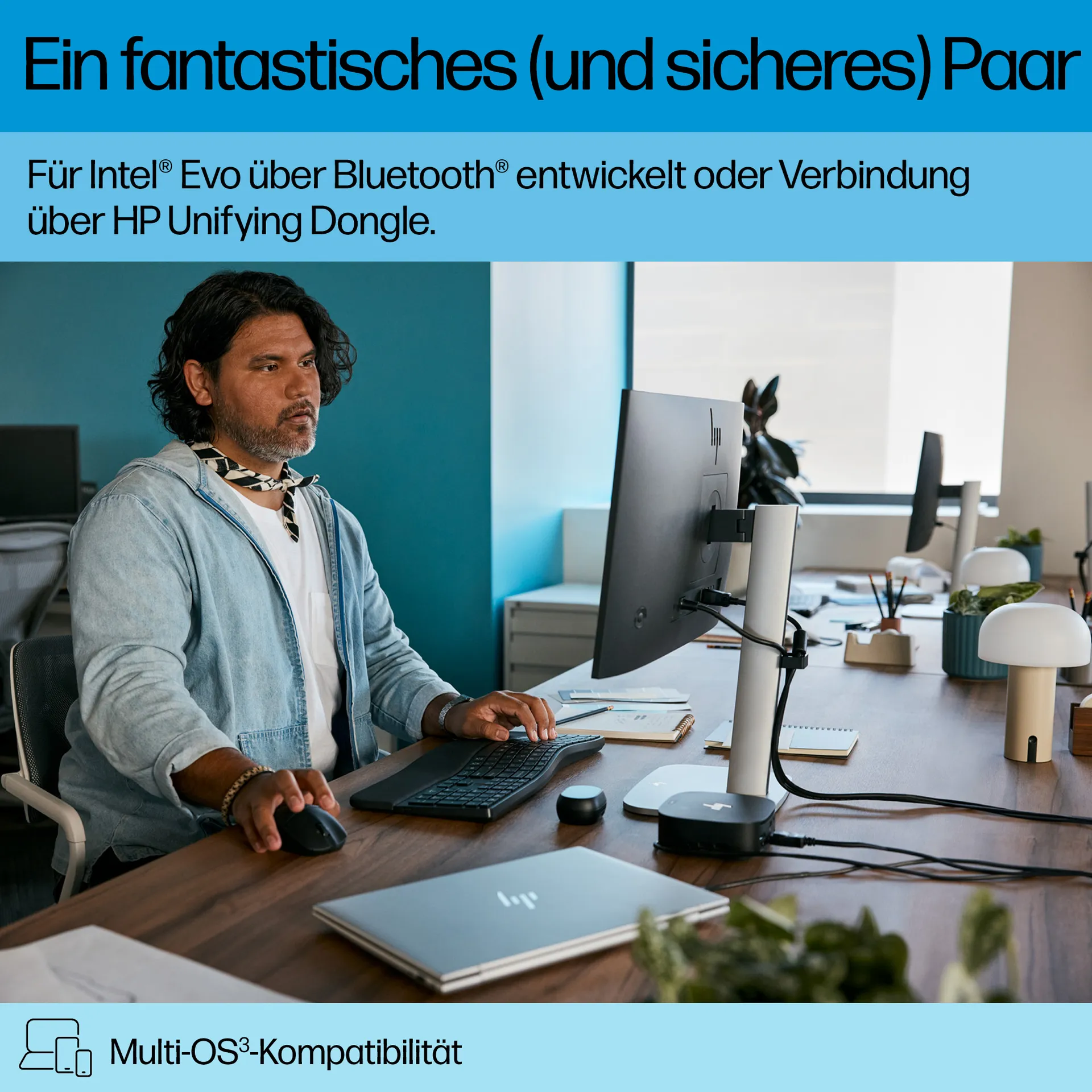 HP 685 Comfort Dual-Mode-Tastatur und -Maus – Bild 4