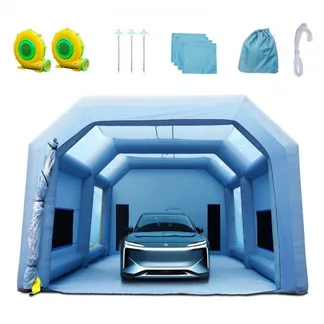 VEVOR Tragbares Aufblasbares Farbzelt für Sprühmalerei 1100 + 950 W, 10 x 6 x 4 m Sprühschutz Farbkabine für DIY-Projekte, Hobby-Farbautomaten-Werkzeug, Blau 210D Oxford-Gewebe Auto Lackierkabine VEVOR Tragbares Aufblasbares Farbzelt für Sprühmalerei 1100 + 950 W, 10 x 6 x 4 m Sprühschutz Farbkabine für DIY-Projekte, Hobby-Farbautomaten-Werkzeug, Blau 210D Oxford-Gewebe Auto Lackierkabine