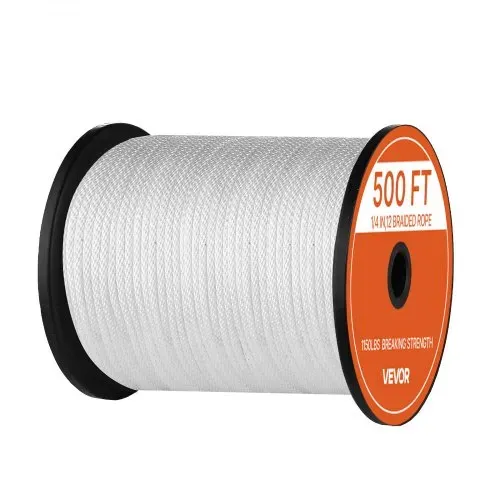 VEVOR Polyesterseil 6,4 mm x 152 m Massiv Geflochtenes Universalseil Weiß, UV-beständiges Allzweckseil für Festmacher Zeltaufbau Camping & Heimgebrauch, 522 kg Bruchlast, 12 Stränge, mit Seilspule – Bild 9