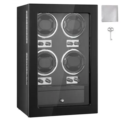 VEVOR Uhrenbeweger, Automatik-Uhrenbeweger, Watch Winder, Uhrenbeweger für Automatikuhren, Automatischer Uhrenbeweger mit Platz für 4 Uhren, LED Beleuchtung, 150–207 mm Einstellbar Riemenlänge – Bild 8