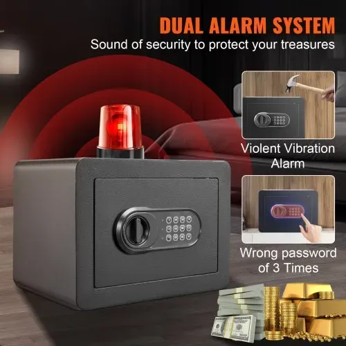 VEVOR Safe Tresor 14,16 cm³, Möbeltresor mit Feuerfester Geldtasche, Passwort & Schlüssel Digitaler Heimtresor Herausnehmbares Regal, Innenschrank, Wandtresor für Bargeld, Schmuck, Dokumente usw. – Bild 4