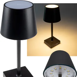 LED Akku Tischleuchte 26cm, dimmbar USB-C, 160Lumen, 1200mAh, 3000k, schwarz LED Akku Tischleuchte 26cm, dimmbar USB-C, 160Lumen, 1200mAh, 3000k, schwarz