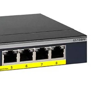 NETGEAR GS108PP Unmanaged Gigabit Ethernet (10/100/1000) Power over Ethernet (PoE) Schwarz NETGEAR GS108PP Unmanaged Gigabit Ethernet (10/100/1000) Power over Ethernet (PoE) Schwarz
