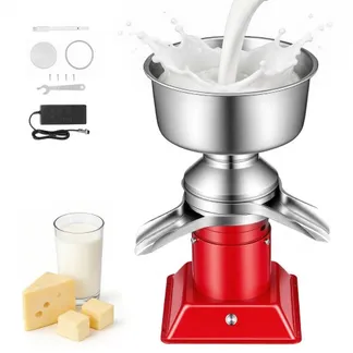 VEVOR Elektrischer Milchabscheider 40 W, 60 L/H Elektrische Milchzentrifuge mit Tastensteuerung, 10500 U/min Trennmaschine für Kuhmilch, Rahmseparator aus 304 Edelstahl mit 4,5L Milchtank für Küche VEVOR Elektrischer Milchabscheider 40 W, 60 L/H Elektrische Milchzentrifuge mit Tastensteuerung, 10500 U/min Trennmaschine für Kuhmilch, Rahmseparator aus 304 Edelstahl mit 4,5L Milchtank für Küche