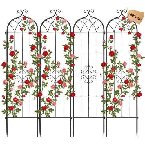 VEVOR Rankgitter, 152×40,5 cm 4er-Pack, Metall Rankhilfe mit Pulverbeschichteter Oberfläche & Verriegelungsmechanismus, Kletterhilfe, Garten Spalier, Pflanzengitter für Blumen, Gemüse & Rosen VEVOR Rankgitter, 152×40,5 cm 4er-Pack, Metall Rankhilfe mit Pulverbeschichteter Oberfläche & Verriegelungsmechanismus, Kletterhilfe, Garten Spalier, Pflanzengitter für Blumen, Gemüse & Rosen
