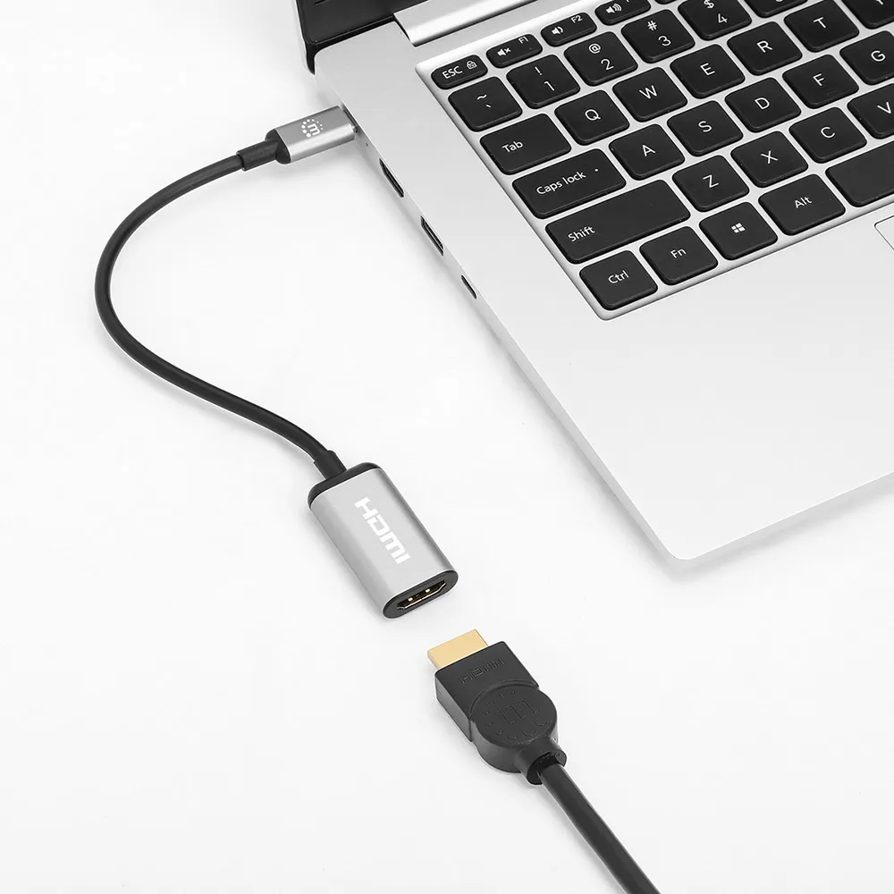 Manhattan 153706 Videokabel-Adapter 0,15 m USB Typ-C HDMI Typ A (Standard) Schwarz, Silber – Bild 5