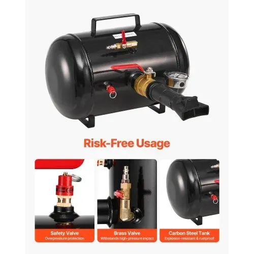 VEVOR Luftreifen Perlensitzer Luftreifenperlen Sitzer 18,9 L Reifenwulst Blaster Werkzeug, 0,6–0,8 MPa Betriebsdruck, Luftauslöser-Sitzpumpe für Pickup Truck Jeep Rasentraktor Wohnmobil Schwarz – Bild 4