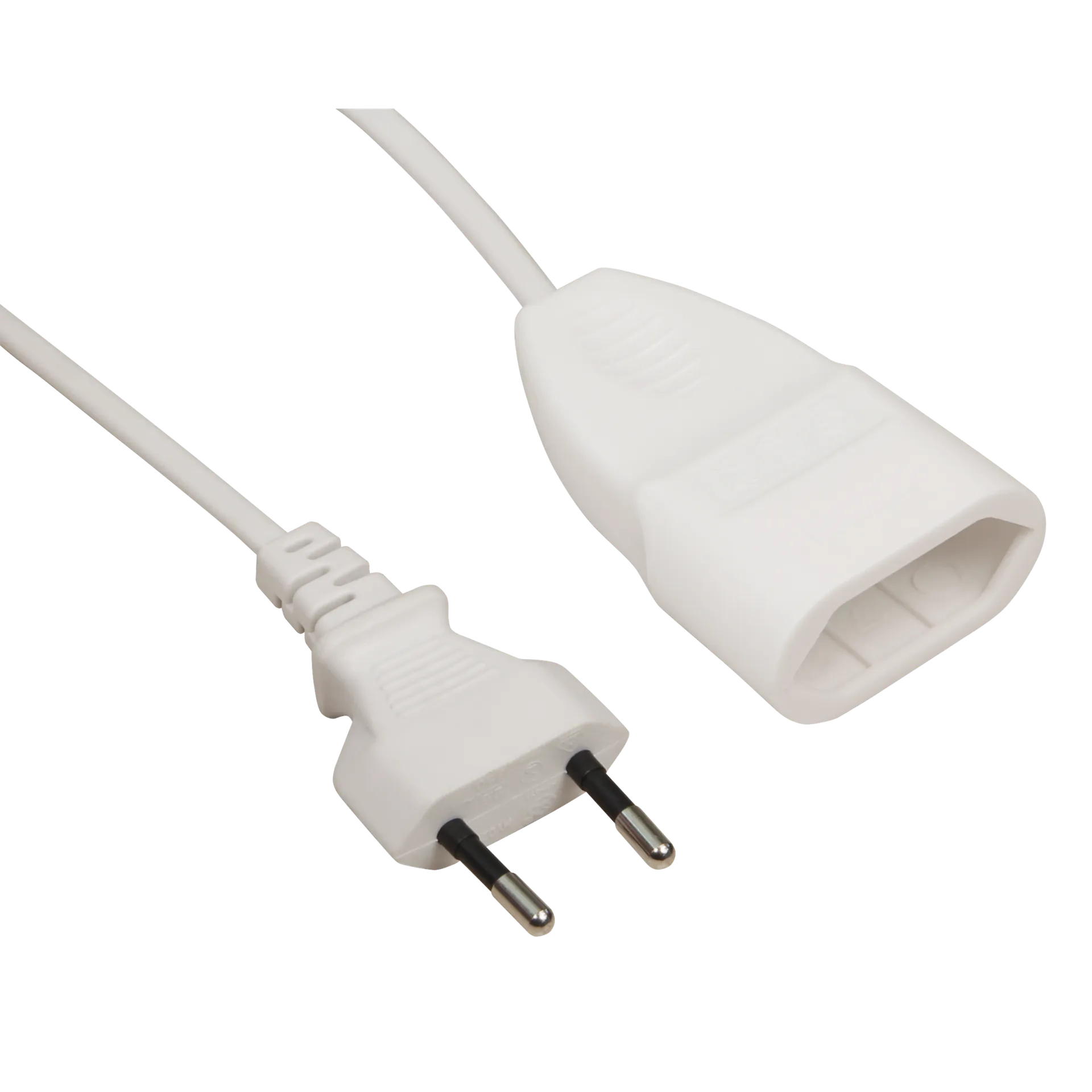 Verlängerungskabel McPower, 2m, Eurostecker auf Eurokupplung, weiß Verlängerungskabel McPower, 2m, Eurostecker auf Eurokupplung, weiß