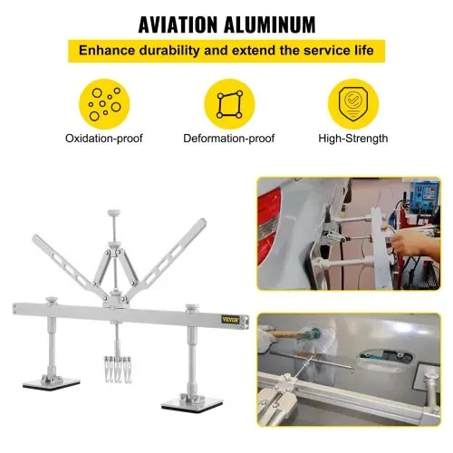 VEVOR Dellenziehhebel-Set, passend zum Dellenziehen aus Aluminium und Stahl, mit 6 Klauenhaken, 75 cm lange Dellenentfernerstange für die Dellenreparatur an der Karosserie – Bild 5