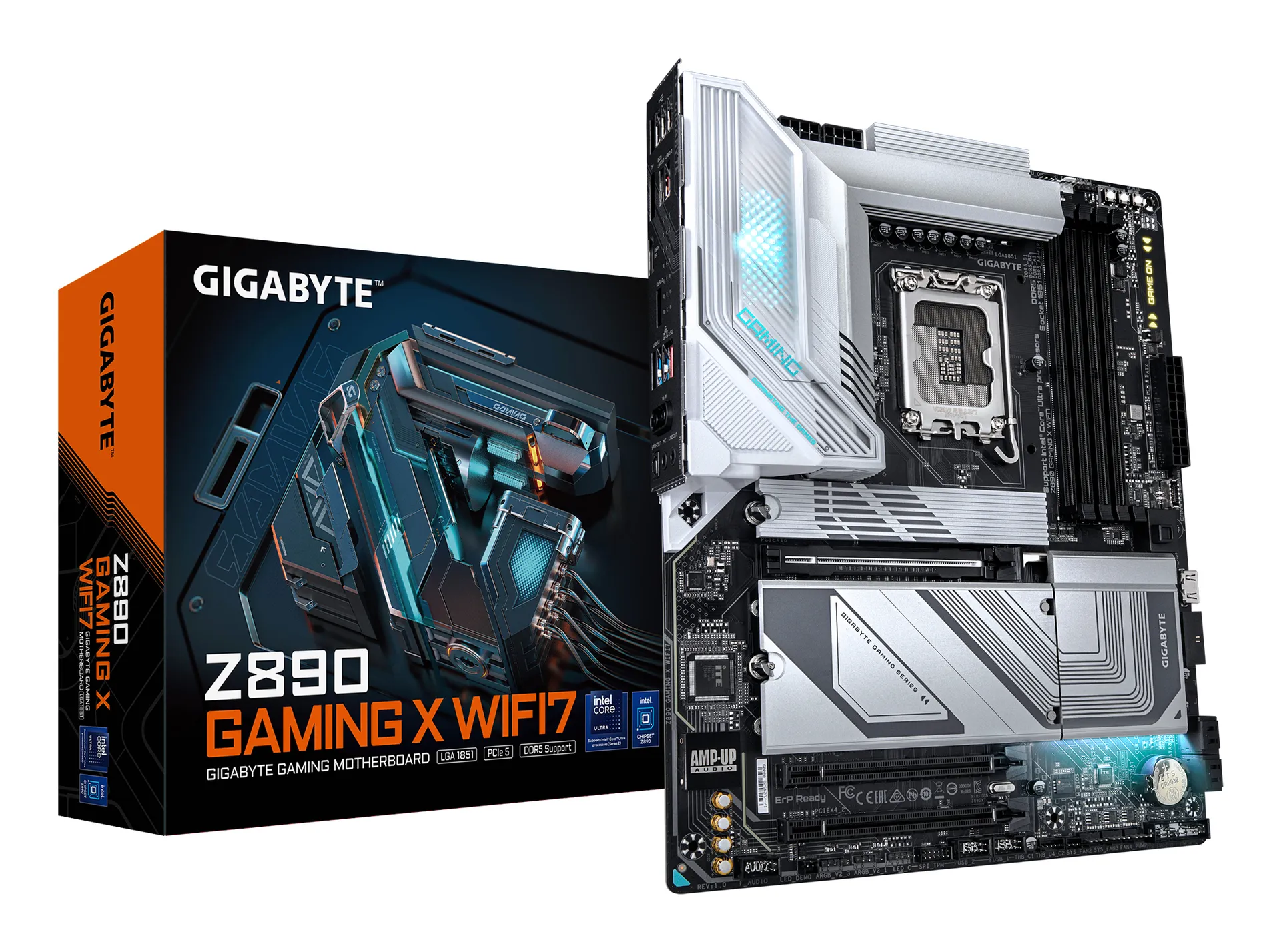 GIGABYTE Z890 GAMING X WIFI7 Mainboard – Unterstützt Intel Core Ultra (Serie 2) CPUs, 16+1+2 Phasen VRM, bis zu 8800MHz DDR5 (OC), 1xPCIe 5.0 + 3xPCIe 4.0, Wi-Fi 7, 2.5GbE LAN, USB 4 GIGABYTE Z890 GAMING X WIFI7 Mainboard – Unterstützt Intel Core Ultra (Serie 2) CPUs, 16+1+2 Phasen VRM, bis zu 8800MHz DDR5 (OC), 1xPCIe 5.0 + 3xPCIe 4.0, Wi-Fi 7, 2.5GbE LAN, USB 4
