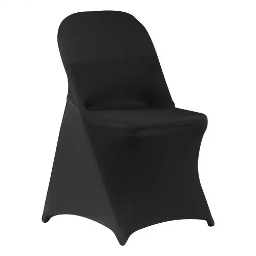 VEVOR Stuhlhussen Stuhlbezug Stretch 150 Stk. waschbarer & abnehmbarer Stuhlüberzug aus Polyester-Spandex für Hochzeitsfeiern Esszimmerbankette, passend für Klappstühle (45 x 46 x 77 cm) Schwarz – Bild 8