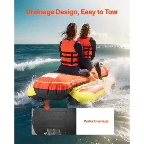 VEVOR Fun Tube Set, Aufblasbare Schleppboote für 1–3 Personen, 231 kg Wassersport-Schleppschlauch mit vollständiger Nylonhülle, gepolsterten Griffen und Geschwindigkeits-Sicherheitsventil – Bild 5