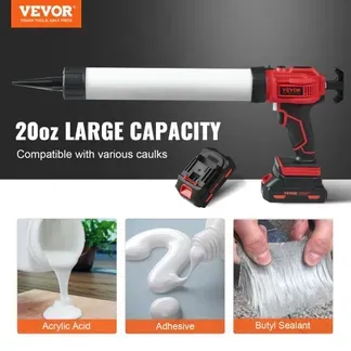 VEVOR Akku-Kartuschenpistole Kartuschenpresse Silikonpistole (20 V, für 600 ml-Kartuschen, bis zu 270 kg, 4-Gang einstellbare Drehzahl, Inkl. Akku und Ladegerät) Kompatibel mit Acrylsäure, Klebstoffe VEVOR Akku-Kartuschenpistole Kartuschenpresse Silikonpistole (20 V, für 600 ml-Kartuschen, bis zu 270 kg, 4-Gang einstellbare Drehzahl, Inkl. Akku und Ladegerät) Kompatibel mit Acrylsäure, Klebstoffe