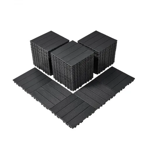 VEVOR Terrassenfliesen, 54er-Set, Balkonfliesen 295 x 295 mm, Klickfliesen, wasserdichter Kunststoff-Bodenbelag für den Außenbereich, Terrassenbodenbelag für Veranda, Pool, Balkon, Hinterhof, Dunkelgrau VEVOR Terrassenfliesen, 54er-Set, Balkonfliesen 295 x 295 mm, Klickfliesen, wasserdichter Kunststoff-Bodenbelag für den Außenbereich, Terrassenbodenbelag für Veranda, Pool, Balkon, Hinterhof, Dunkelgrau
