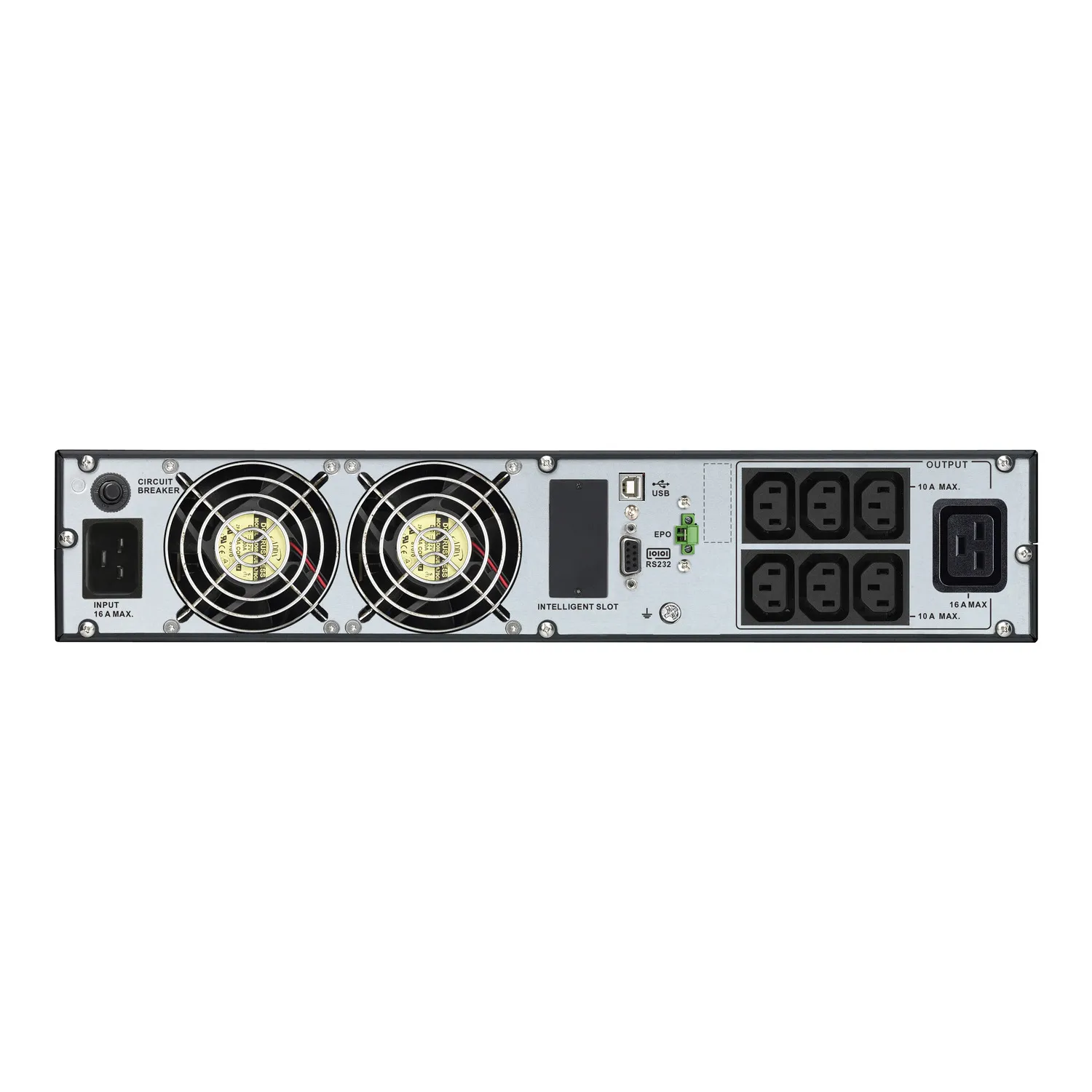 APC Easy UPS On-Line, 3kVA/2700W, Rackmontage 2HE, 230V, 6x IEC C13 + 1x IEC C19 Ausgänge, Intelligenter Kartensteckplatz, LCD, ohne Rackmontagekit – Bild 2