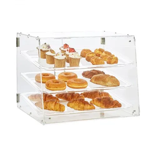 VEVOR 3-stöckige Gebäck-Vitrine, Kommerzielle Bäckerei-Vitrine 526 x 430 x 415 mm, Bäckerei-Vitrine, Acryl-Vitrine mit Zugang zur Hintertür & Abnehmbaren Regalen, für Donut-Bagels, Kuchen, Kekse usw. VEVOR 3-stöckige Gebäck-Vitrine, Kommerzielle Bäckerei-Vitrine 526 x 430 x 415 mm, Bäckerei-Vitrine, Acryl-Vitrine mit Zugang zur Hintertür & Abnehmbaren Regalen, für Donut-Bagels, Kuchen, Kekse usw.