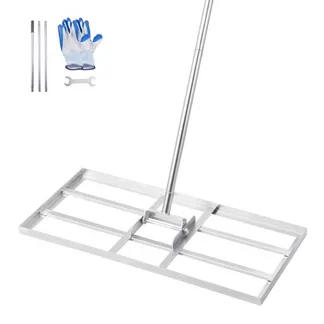 VEVOR Rasenrakel mit Stiel, 355x762mm Bodenplatte, Nivellierrechen aus Karbonstahl, Levelingrake, Rasen-Nivellierungsrechen für Rasenpflege, Rasen-Nivellierungsrechen, Hof und Golfplatz VEVOR Rasenrakel mit Stiel, 355x762mm Bodenplatte, Nivellierrechen aus Karbonstahl, Levelingrake, Rasen-Nivellierungsrechen für Rasenpflege, Rasen-Nivellierungsrechen, Hof und Golfplatz